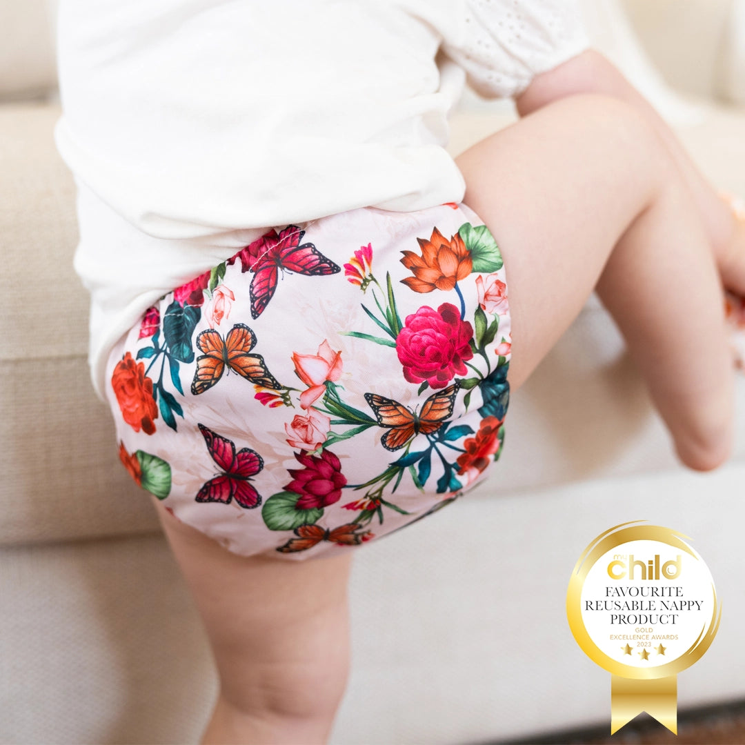 Butterfly Grove Reusable Cloth Nappy