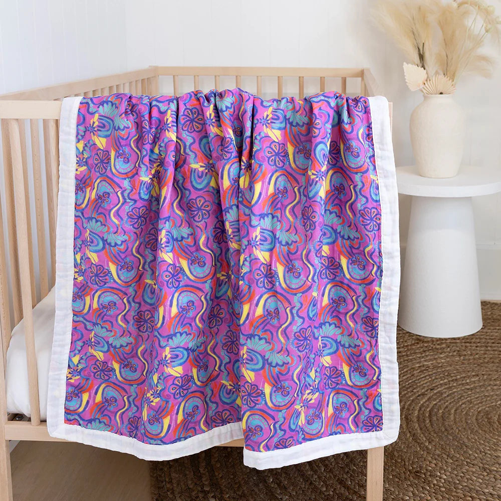 Abstract Rainbow Baby Bassinet Blanket