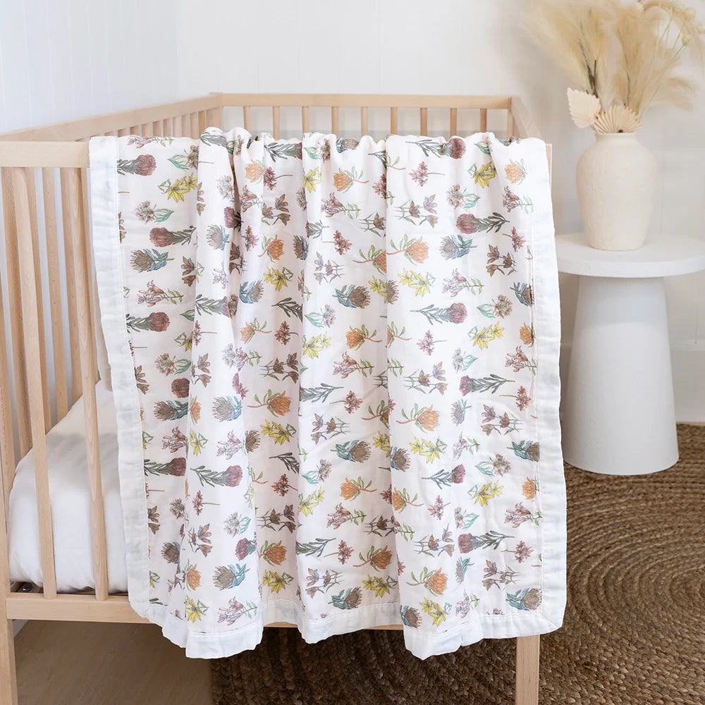Antique Garden Baby Bassinet Blanket