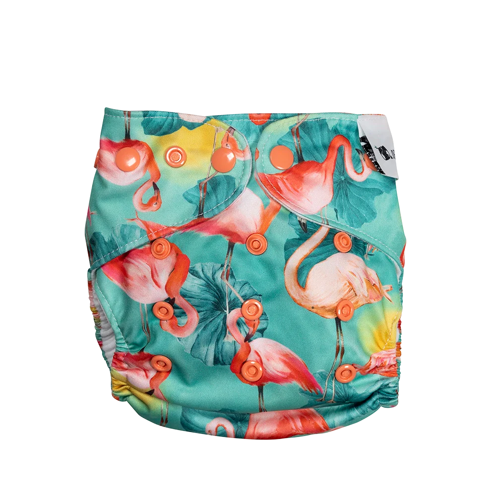 Pink Plumes Reusable Cloth Nappy