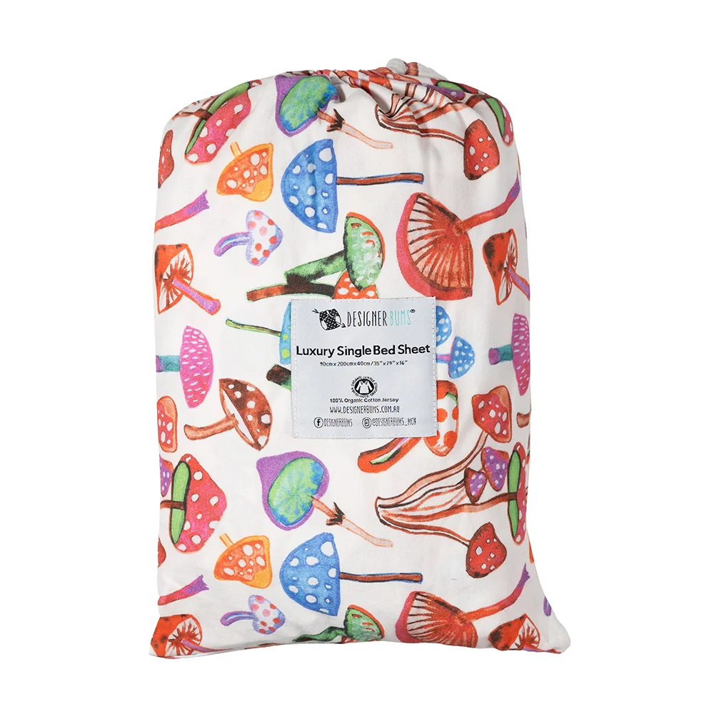 Tiny Toadstools Single Fitted Sheet