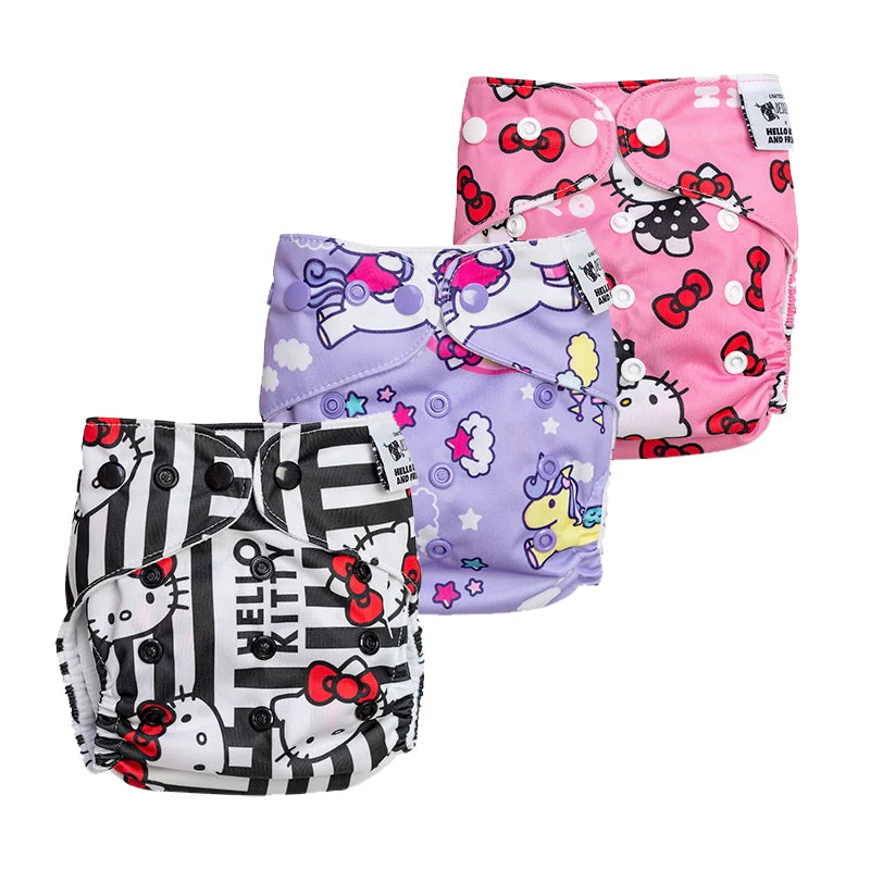 Hello Kitty Reusable Cloth Nappy Trial Pack - OSFM
