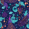 Indigo Plumes Baby Smock
