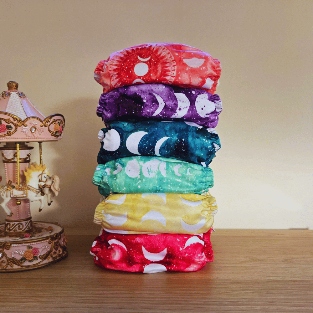Prismatic Moon Cloth Nappy Stack