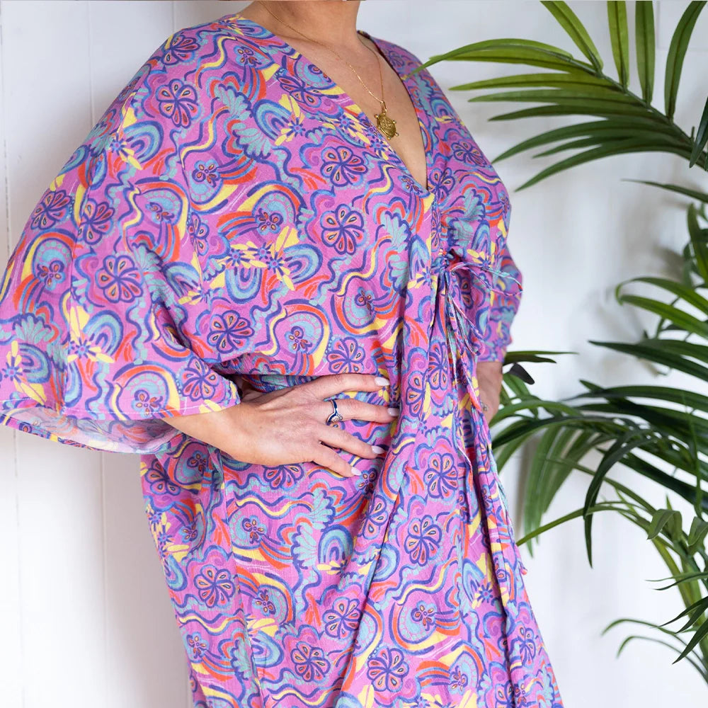 Abstract Rainbow Beach Kaftan