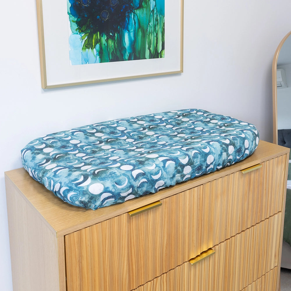 Transformative Teal Moon Change Pad/Bassinet Sheet