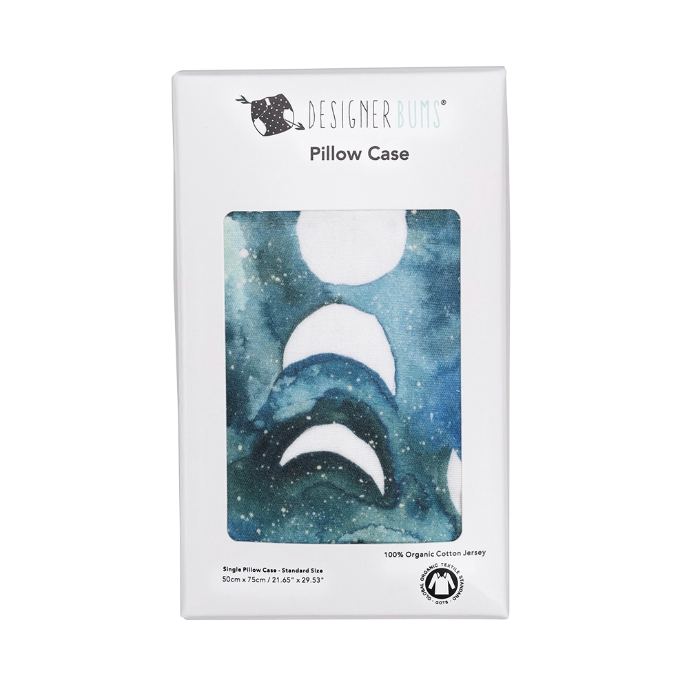 Transformative Teal Moon Pillow Cover