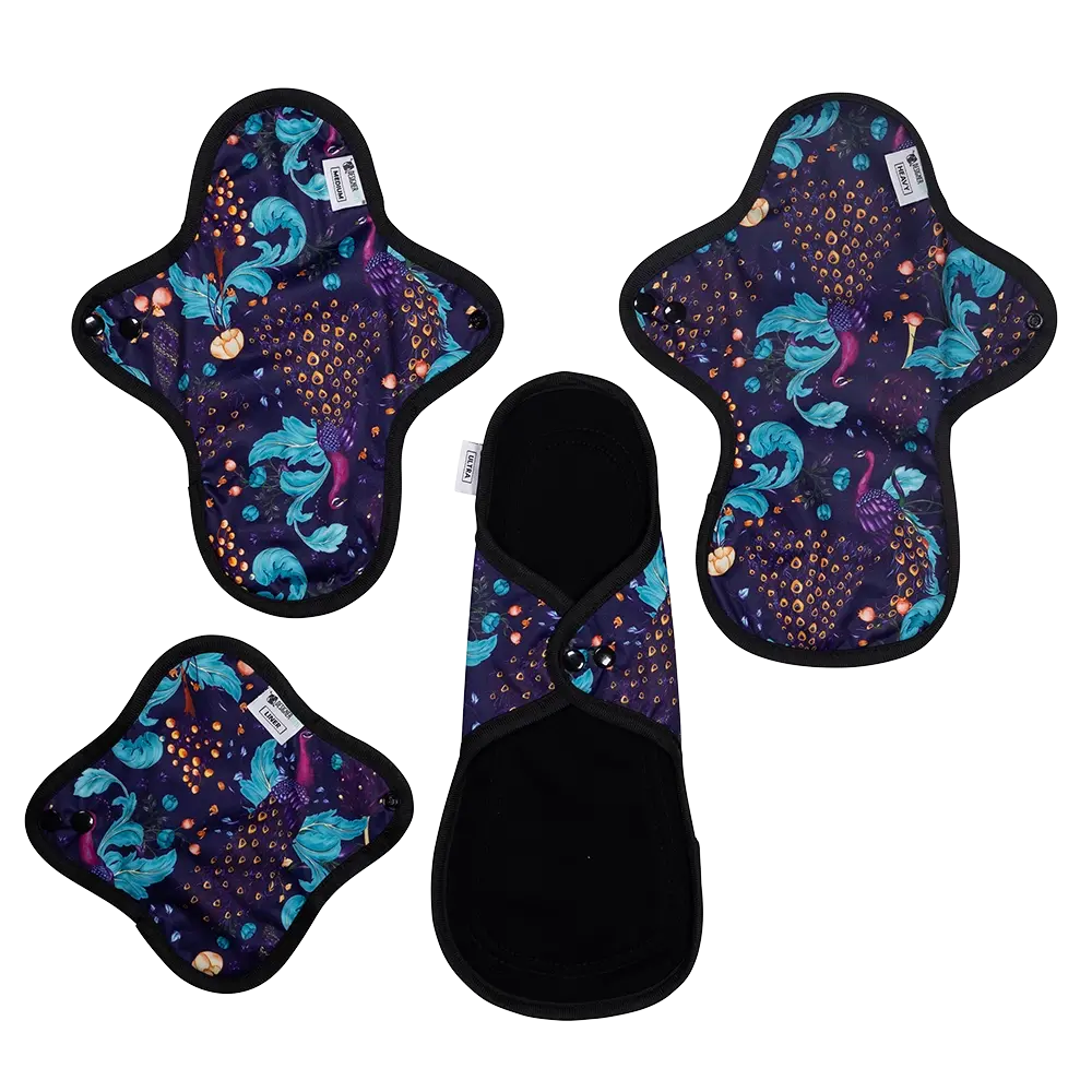 Indigo Plumes Reusable Cloth Pad
